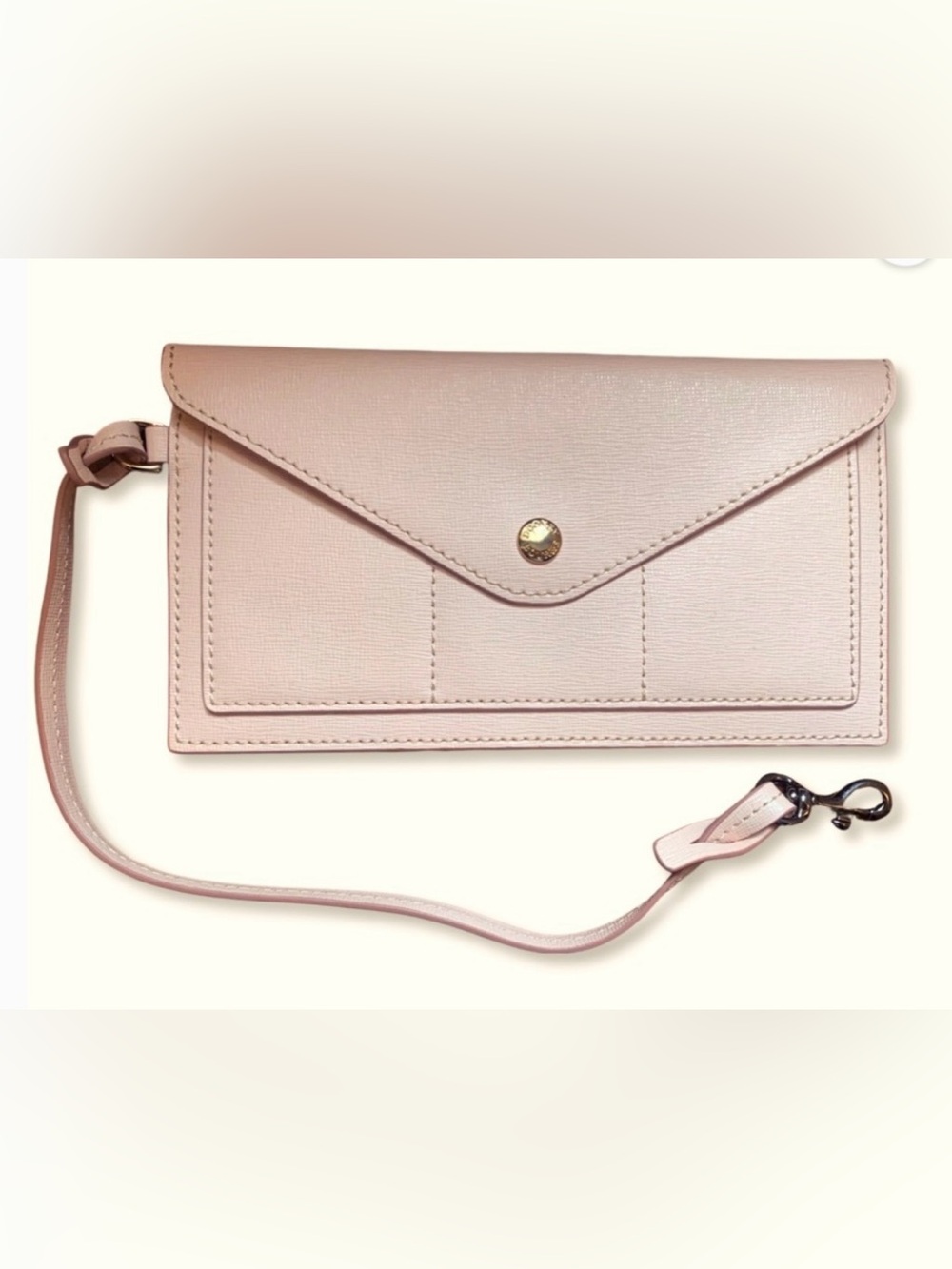 Dooney and Burke Envelope Wristlet Clutch in Blush Taupe